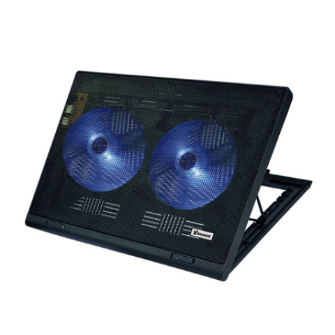 Vakoss podstawka chłodząca do notebooka 17", 2 wentylatory, led, ultra-slim design, regulacja wysokości, lf-2463uk czarna lf-2463uk - Galeria zdjęcie 1