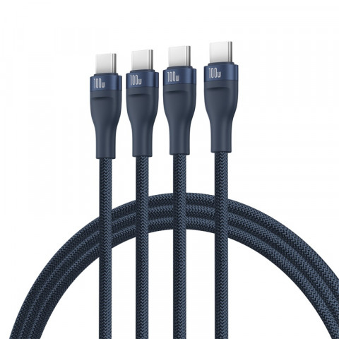Kabel Baseus Flash Series 3 100W 1,5m (niebieski) - Galeria zdjęcie 5