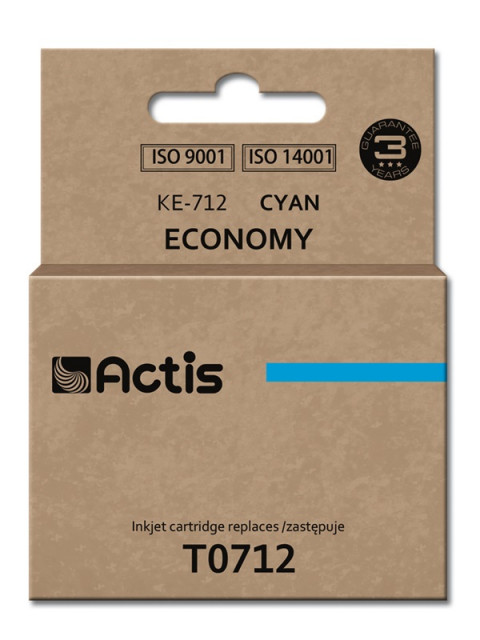 Actis KE-712 Tusz do drukarki Epson, Zamiennik Epson T0712, T0892, T1002; Standard; 13.5 ml; błękitny. - Galeria zdjęcie 1