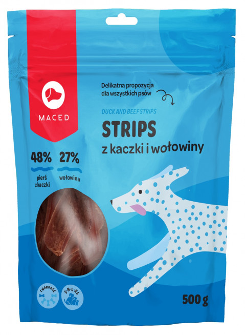 MACED Przysmak paski duo kaczka z wołowiną 500g - Galeria zdjęcie 1