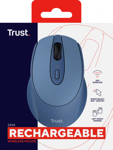 Mysz TRUST ZAYA Wireless Rechargeable Mouse BLUE (25039) - Galeria zdjęcie 8