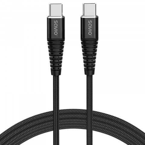 SAVIO KABEL USB TYP C - USB TYP C 5A, 1M CL-159 - Galeria zdjęcie 1