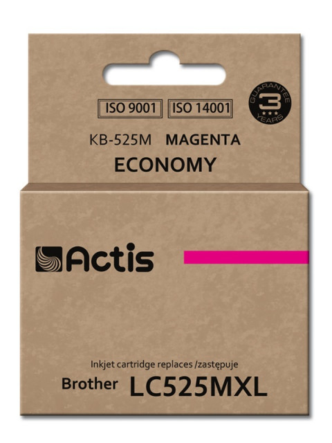 Actis KB-525M Tusz do drukarki Brother, Zamiennik Brother LC525M; Standard; 15 ml; purpurowy. - Galeria zdjęcie 1