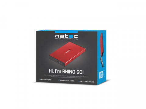 NATEC OBUDOWA HDD RHINO GO (USB 3.0, 2.5", CZERW.) - Galeria zdjęcie 6