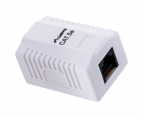 Lanberg gniazdo natynkowe kat. 5e 1x rj45 biale ou5-0001-w - Galeria zdjęcie 1