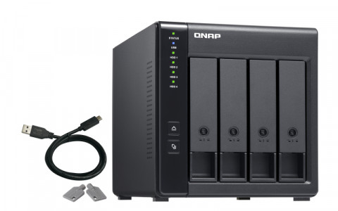 Qnap TR-004 jednostka roszerzająca, Tower, 4x 3.5" SATA HDD, USB 3.0 type-C hardware RAID (USB-C to USB-A cable include) - Galeria zdjęcie 5