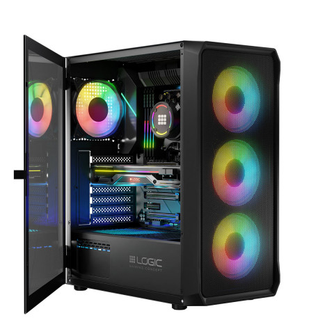LOGIC OBUDOWA LOGIC PORTOS ARGB MIDI USB 3.0 BLACK - Galeria zdjęcie 3