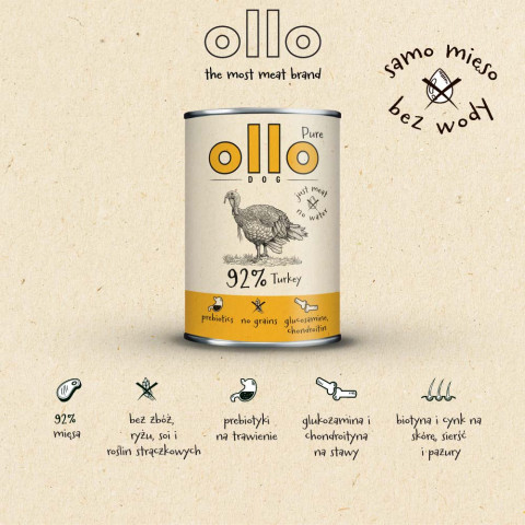 OLLO Pure Indyk - mokra karma dla psa - 400g - Galeria zdjęcie 4