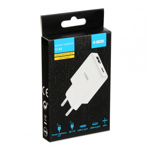 IBOX ŁADOWARKA UNIWERSALNA C-43 PD30W SLIM WHITE - Galeria zdjęcie 12