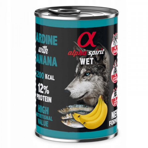 ALPHA SPIRIT WET Sardynka z Bananem - mokra karma dla psa - 400g - Galeria zdjęcie 1