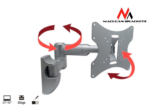 Maclean uchwyt do monitora 23-42'' 30 kg uniwersalny mc-503 s max vesa 200 srebrny mc-503s - Galeria zdjęcie 1