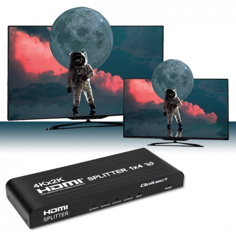 QOLTEC ROZDZIELACZ SPLITTER 4XHDMI 4KX2K | 3.4GB/S - Galeria zdjęcie 4