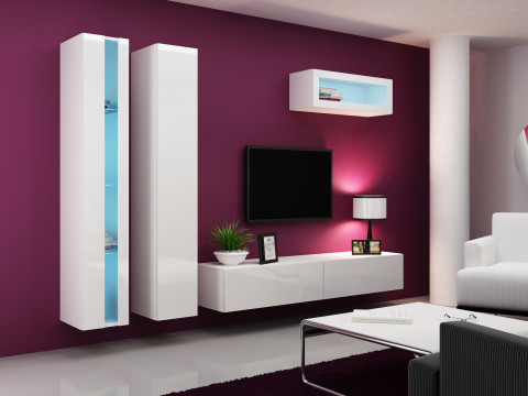 Regał VIGO NEW 180/40/30 biały/biały połysk - Galeria zdjęcie 8