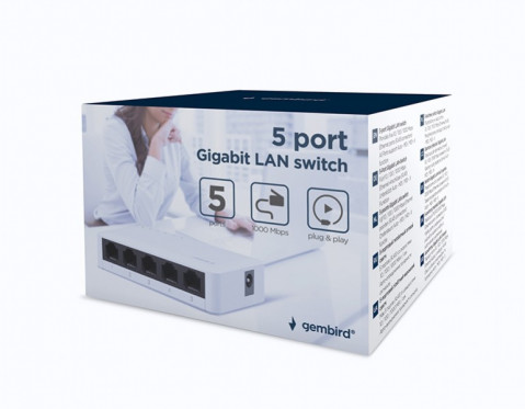 GEMBIRD SWITCH DESKTOP (5X 10/100/1000MBPS) BIAŁY - Galeria zdjęcie 6
