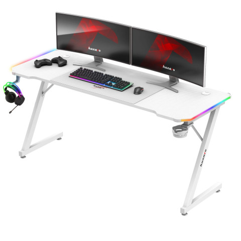 Biurko gamingowe Huzaro Hero 4.8 White RGB - Galeria zdjęcie 7