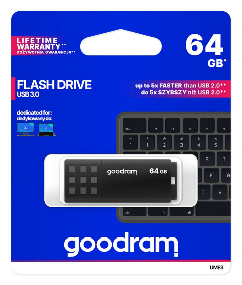 GOODRAM FLASHDRIVE 64GB UME3 USB 3.0 BLACK - Galeria zdjęcie 5