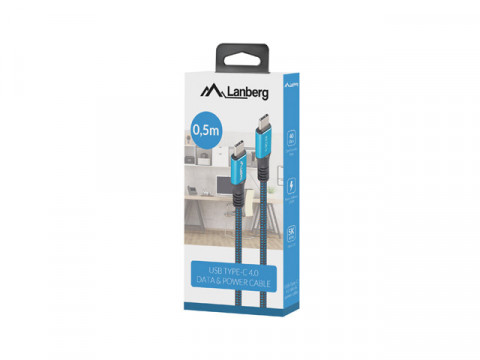LANBERG KABEL USB-C M/M 4.0 0.5M 100W 8K 30HZ - Galeria zdjęcie 6