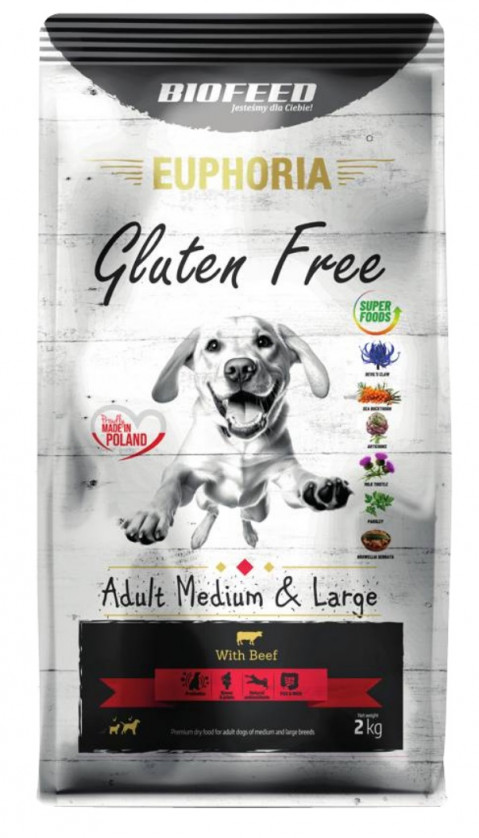 BIOFEED Euphoria Gluten Free Adult medium & large Wołowina - sucha karma dla psa - 2 kg - Galeria zdjęcie 1