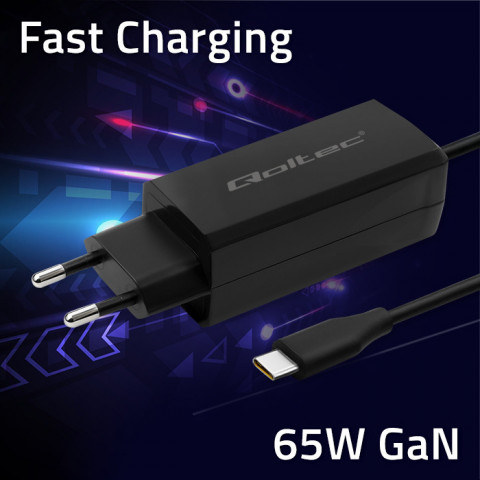 QOLTEC ŁADOWARKA SIECIOWA 65W GAN | 5-20V | 3-3.25 - Galeria zdjęcie 3