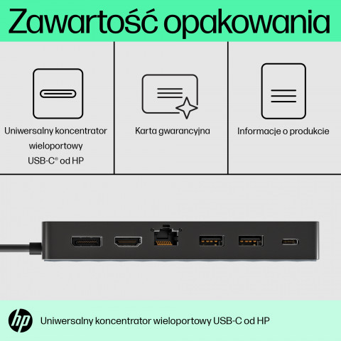 Stacja dokująca HP USB-C Universal Multiport Hub czarna 50H98AA - Galeria zdjęcie 11