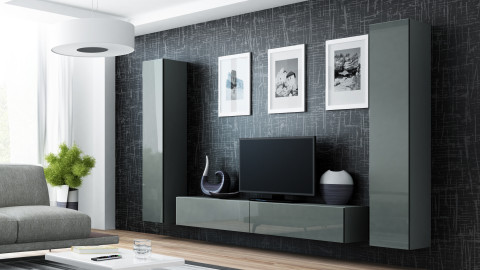 Szafka RTV VIGO '180' 30/180/40 szary/szary połysk - Galeria zdjęcie 8