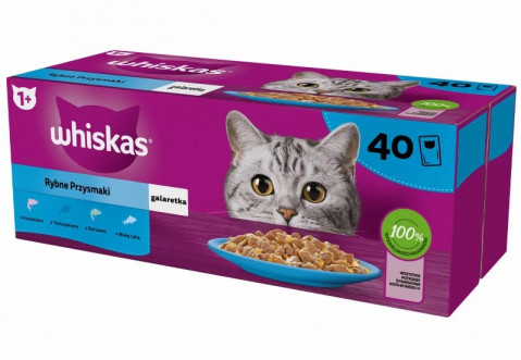 WHISKAS Rybne przysmaki w galaretce - mokra karma dla kota - 40x85 g - Galeria zdjęcie 1