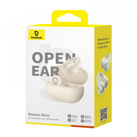 Słuchawki powietrzne Baseus Bass 15 Clip Open-Ear (biały) - Galeria zdjęcie 7