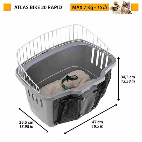 FERPLAST Atlas Bike 20 Rapid - koszyk rowerowy dla zwierząt - Galeria zdjęcie 2