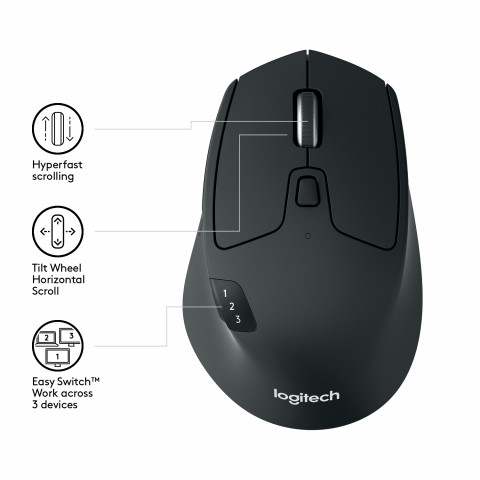 Logitech® M720 Triathlon Mouse - 2.4GHZ/BT - EMEA - Galeria zdjęcie 3