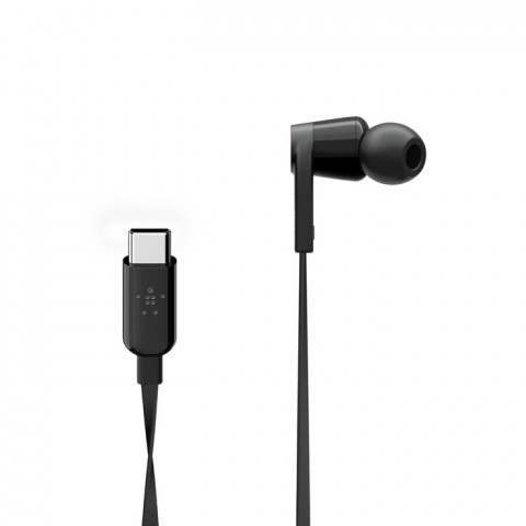 BELKIN SŁUCHAWKI PRZEWODOWE DOUSZNE USB-C, CZARNE - Galeria zdjęcie 4
