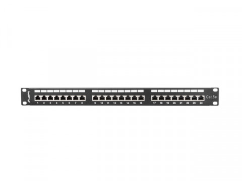 LANBERG PATCH PANEL 24 PORT 1U KAT.5E FTP CZARNY - Galeria zdjęcie 1