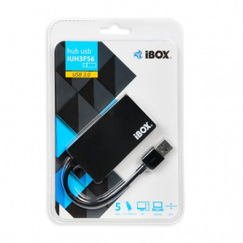 HUB I-BOX USB 3.0 CZARNY 4-PORTY, SLIM - Galeria zdjęcie 3