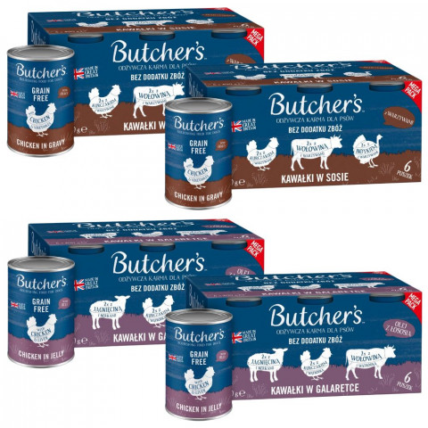 BUTCHER'S Original Mega pack MIX SMAKÓW - mokra karma dla psa - 24x400g (4x(6x400g)) - Galeria zdjęcie 1