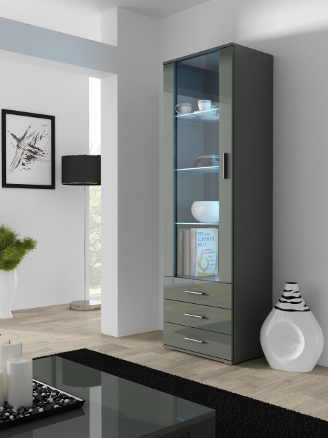 Witryna SOHO S1 szary/ szary połysk - Galeria zdjęcie 1