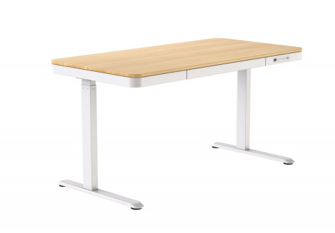 Biurko ACTIVEJET z elektryczną regulacją wysokości 140x70 ET119W-C biały/dąb - Galeria zdjęcie 1