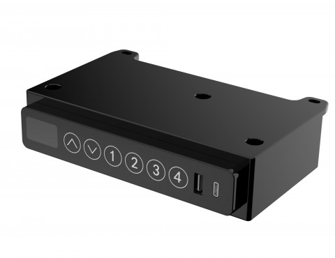 Biurko ACTIVEJET z elektryczną regulacją wysokości 140x70 ET119W-C czarny/orzech - Galeria zdjęcie 15