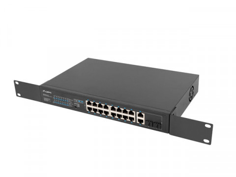 LANBERG SWITCH RACK 19" 16X 100MB POE+/2X COMBO - Galeria zdjęcie 5