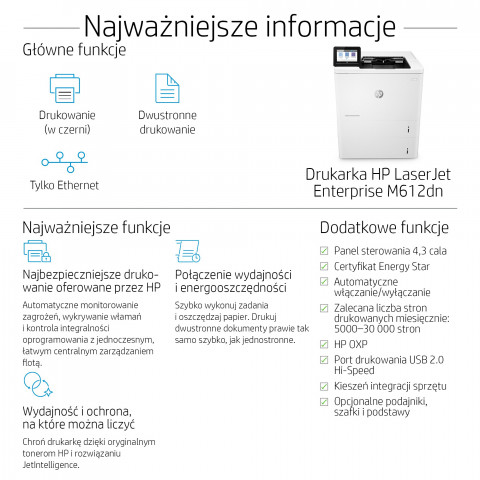 DRUKARKA HP LaserJet Enterprise M612dn - Galeria zdjęcie 6