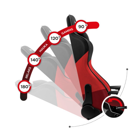 Fotel gamingowy Huzaro Force 6.2 Red Mesh - Galeria zdjęcie 12