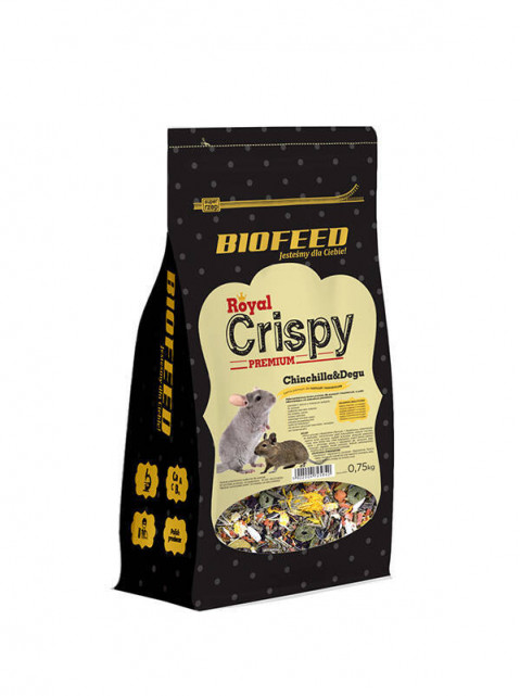 BIOFEED Royal Crispy Premium Chinchilla&Degu - karma dla dla szynszyla i koszatniczki - 750g - Galeria zdjęcie 1