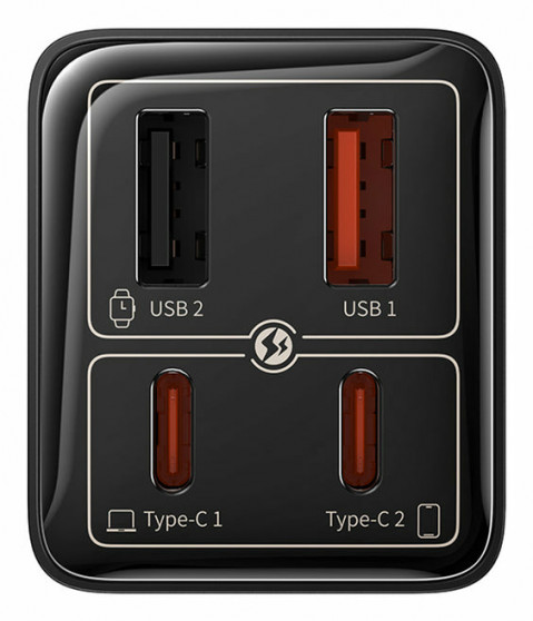 Ładowarka sieciowa Baseus GaN6 Pro FastCharger 2C+2U 65W EU (cluster black) - Galeria zdjęcie 6
