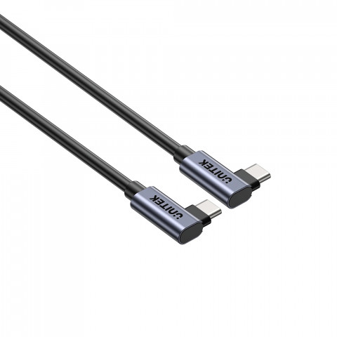 UNITEK KABEL USB-C KĄTOWY 90°/90° PD 100W M/M 1M - Galeria zdjęcie 2