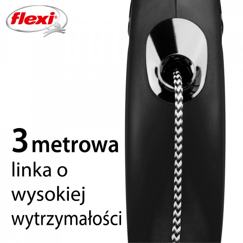 FLEXI New Classic XS czarna - automatyczna smycz dla psa - 3m - Galeria zdjęcie 3