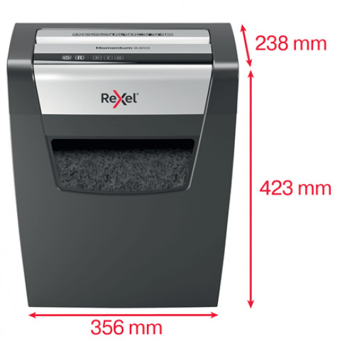 Rexel Niszczarka Momentum X410, 10 kartek, 23 l kosz - Galeria zdjęcie 4