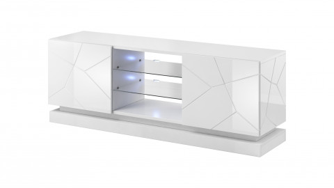 Szafka RTV QIU 160 MDF biały połysk/ biały połysk - Galeria zdjęcie 2
