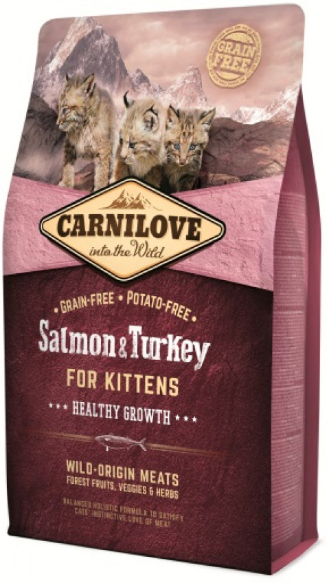 CARNILOVE Salmon & Turkey For kittens - sucha karma dla kota - 6kg - Galeria zdjęcie 1