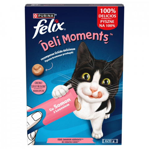 PURINA Felix Deli Moments Łosoś - przysmak dla kota - 4x10g - Galeria zdjęcie 1