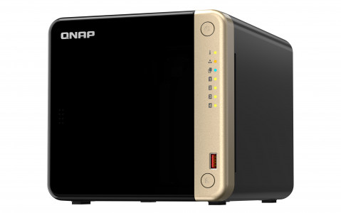 Qnap TS-464-8G, Tower, 4 x 2.5"/3.5" SATA , Intel Celeron N5105/N5095 4C/4T, 8 GB DDR4 onboard not expandable, 2 x 2.5GbE, optional 10GbE, External adapter (PSU) - Galeria zdjęcie 4