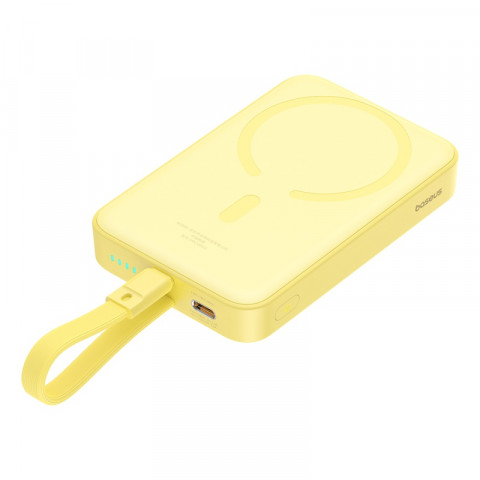 Powerbank Baseus Magnetic Mini Air Wireless 10000mAh 20W+kabel USB C-USB C (żółty) - Galeria zdjęcie 5