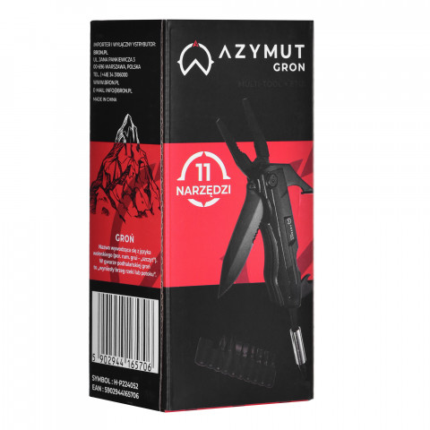 Multitool AZYMUT Gron - 11 narzędzi + 9 bitów + kabura (H-P224052) - Galeria zdjęcie 9